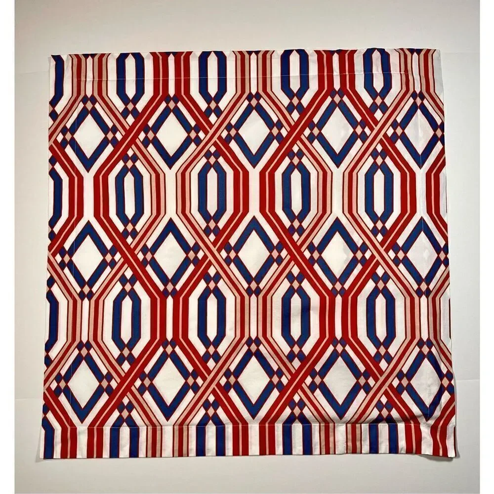 Pottery Barn Set of 2 Geometric Euro Square Pillow Shams Blue Orange EUC Bedroom